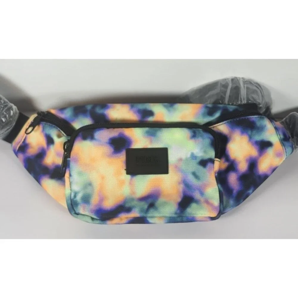 Victoria’s Secret Pink Tie Dye Oversized Fanny Pack / Belt Bag NWT Multi-Color
